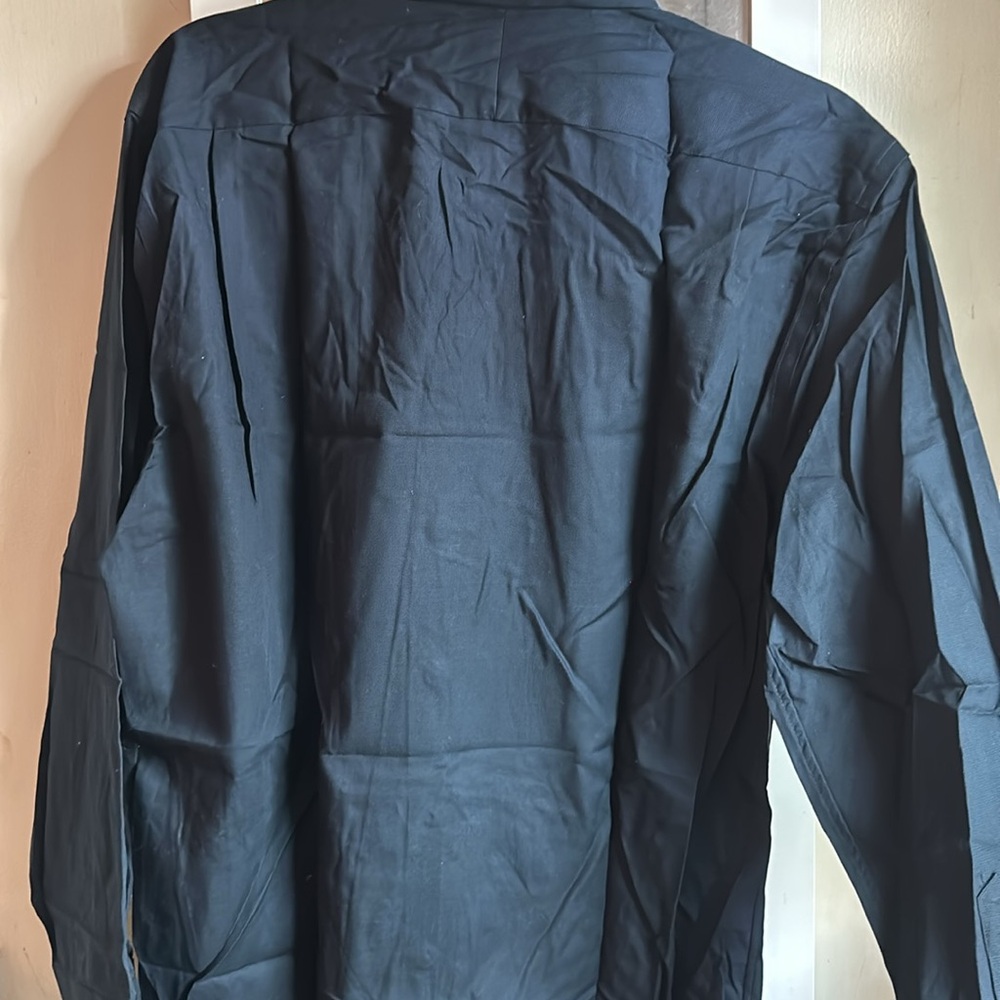 Men's Dark Blue Dress Shirt - Picture 5 of 5